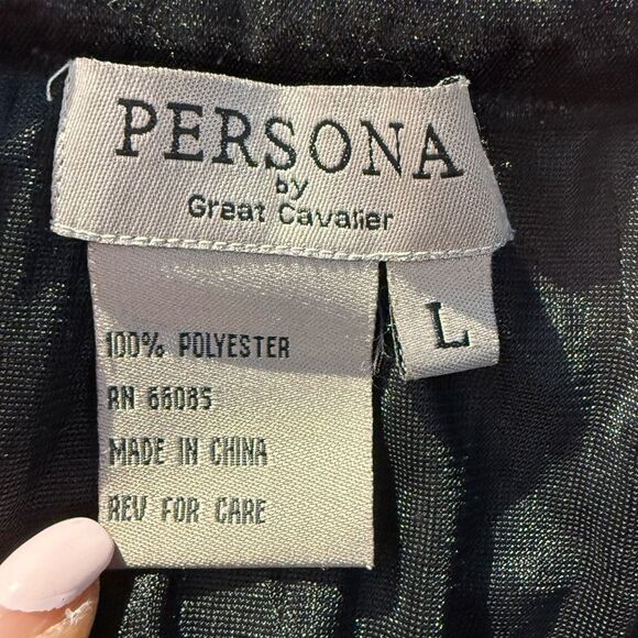 Persona by Great Cavalier Elegant Black Pleated Skirt Sz L - Picture 4 of 4